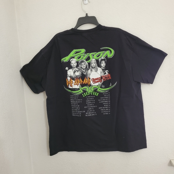DEF LEPPARD 2009 Tour Poison Cheap Trick black short sleeve concert band tee XL - Picture 4 of 6